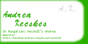 andrea kecskes business card
